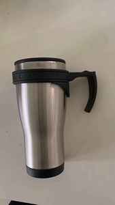 Tasses isothermes en acier inoxydable avec logo imprimé, vente en gros d'usine, cadeaux promotionnels, tasses de voiture à double poignée en acier, design simple - Product Image 3