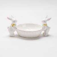 Osterhasen Korb platte mit Blumen Kaninchen glas Dekor Frühlings kollektion für Weihnachts dekoration