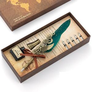 Writing Quill Ink Dip Feather Pen <b>Set</b> for Christmas Gifts Feather Pen <b>Set</b> - Product Image 3