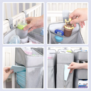 Organisateur suspendu pour lit de bébé, rangement pour couches et accessoires de puériculture pour berceau, parc pour bébé, <span class=keywords><strong>table</strong></span> <span class=keywords><strong>à</strong></span> <span class=keywords><strong>langer</strong></span> - Product Image 4