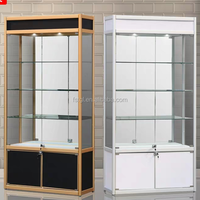 Armoire d'exposition rotative à verre haut de gamme avec taille personnalisée, bijoux, éclairage, 1 pièce
