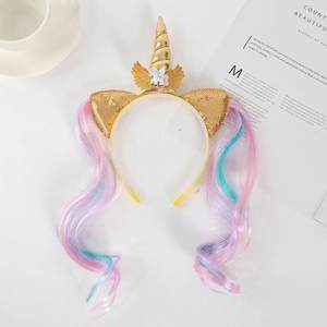 Accessoires de fête d'anniversaire, <span class=keywords><strong>serre</strong></span>-tête en forme de fleur de sirène, étoile, paillettes, corne de <span class=keywords><strong>licorne</strong></span> pour filles et adultes - Product Image 6