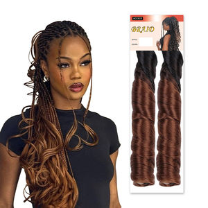 150g rizo francés onda suelta espiral rizo trenzas extensiones de cabello sintético ondulado Ombre rizos españoles Pony trenzas cabello trenzado sedoso - Product Image 1