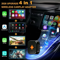 Dongle sans fil 4-en-1 CarPlay Android Auto, Plug & Play, stable, se connecte via CarPlay/Android Auto/Android Mirror/Apple Mirror