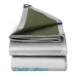 Shengde Silver Green Tarpaulin Custom Size <b>Waterproof</b> <b>Sunscreen</b> Freight Yard Cover - Product Image 1