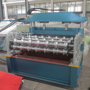 Automatische hydraulische gebogene verzinkte Farb crimp walzen form maschine China Hersteller für Metall fliesen herstellungs maschinen - Product Image 2
