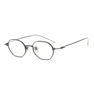 Montures de lunettes en titane pur, monture ovale complète, légères, pour femmes, lunettes à monture noire, verres en plastique 9100 - Product Image 1