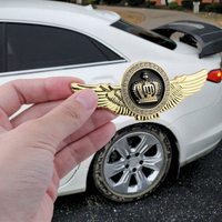 Bling acepta emblema de coche personalizado ángulo ala corona coche pegatina insignia para Toyota Kia camión motocicleta venta al por mayor JDM accesorios para automóviles