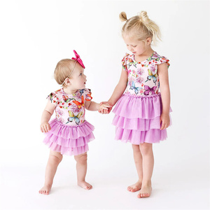 Body in <span class=keywords><strong>Tulle</strong></span> Tencel Modal Personalizzato per Bambine, Certificato OEKO-TEX, Elasticizzato con <span class=keywords><strong>Maniche</strong></span> a Volant per Feste Estive - Product Image 3