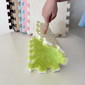 Honloy Hoge Dichtheid Niet-Giftige Pluche Fluff Puzzelmat Eva Fuzzy Mat Vloertegels Zachte Klimpartijen Voor Thuis Speelkamer Decor