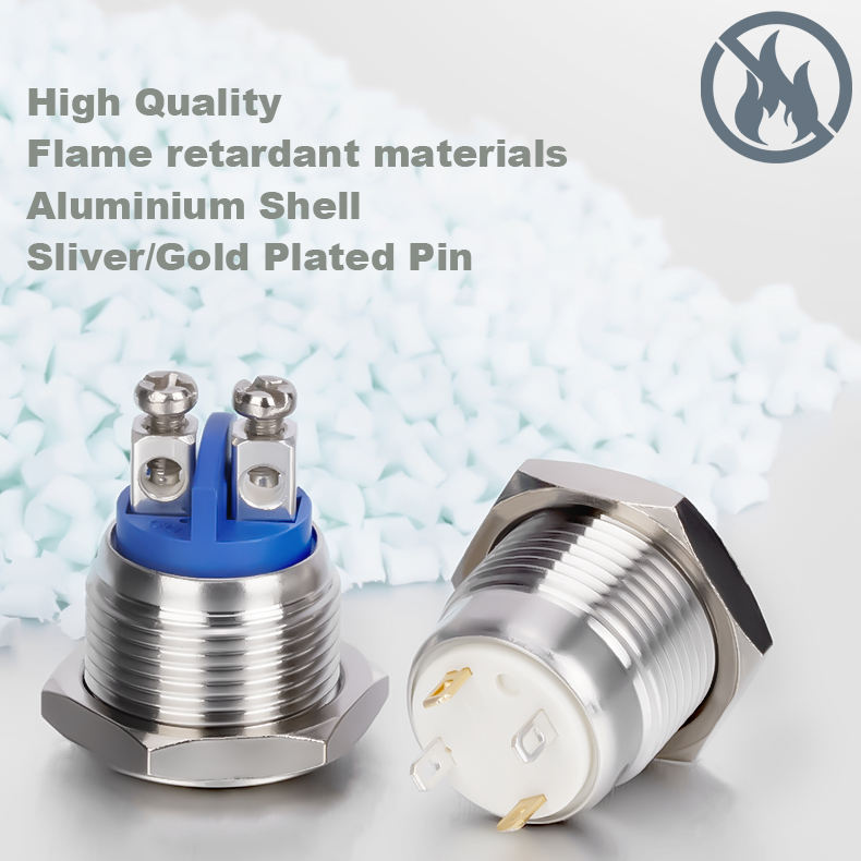 ONPOW Anti-vandal Waterproof Metal Push Button Switches Illuminated Push Button Switch with Pigtail