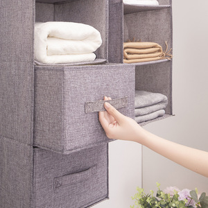 Fabric multi-layer drawer-style hanging bag for <b>clothes</b> and pants, compartmentalized <b>storage</b> bag for wardrobes and bedrooms - Product Image 1