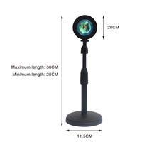 Running, nouveauté 2022 Lampe projecteur de coucher du soleil avec chargeur USB, 2 pièces, projecteur avec angle de tête et hauteur réglables