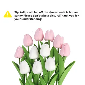 Handmade PU Artificial Tulip Bouquet Gradient Flower Ornament for Home <strong>Decoration</strong> Hot Sale for Graduation Mother's Day Day - Product Image 6