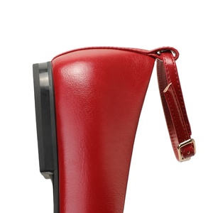 Zapatos <span class=keywords><strong>de</strong></span> Mujer Tipo Bailarina con Punta Abierta y Correa en el Tobillo, Transpirables y Antideslizantes, <span class=keywords><strong>de</strong></span> <span class=keywords><strong>Cuero</strong></span> PU en Negro, Rojo y Crema - Product Image 4