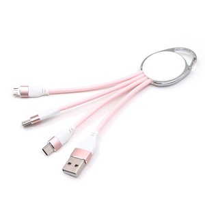 Câble de charge <span class=keywords><strong>USB</strong></span> portable 3-en-1 Macaron 2026 en TPE 2A pour smartphones Micro <span class=keywords><strong>USB</strong></span> et Type-C – Cadeau promotionnel - Product Image 4