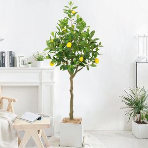 Arbre d'oranger artificiel réaliste en <span class=keywords><strong>pot</strong></span> avec feuilles en plastique résistantes aux UV <span class=keywords><strong>pour</strong></span> la décoration des cafés, arbres fruitiers réalistes - Product Image 5