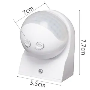 Detector de movimiento infrarrojo para pared, blanco, con ajuste de sensibilidad y alcance; ideal para seguridad y control. - Product Image 1