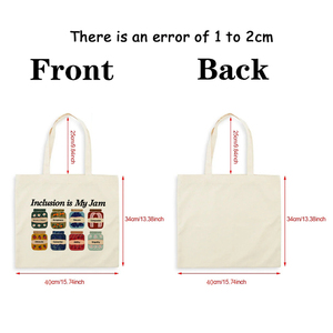 1ชิ้นรวมเป็นกระเป๋าผ้าแคนวาสลายแยมของฉันกระเป๋าสะพายไหล่สำหรับช้อปปิ้งแบบใช้ซ้ำได้ของผู้หญิงวินเทจ - Product Image 3