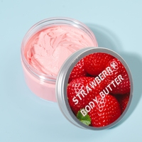JMFREE Beurre de Karité Naturel Biologique Pur 100% Soin de la Peau Crème Corporelle Premium Beurre Corporel Hydratant à la Fraise