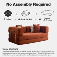 Sofá Cama Plegable de Terciopelo Acanalado Marrón con Respaldo y Reposabrazos, Almohada de Suelo Convertible, Compacto y Elegante para Sala de Estar, Villa o Almacén