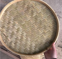 Plateau de service de tissage en bambou tissé à la main, organisateur rond en osier, panier de fruits décoratifs en rotin plat peu profond