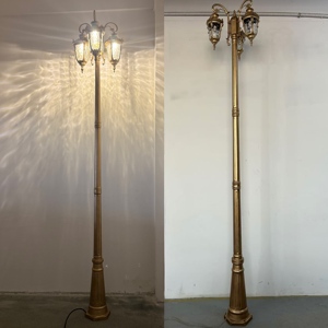 Lámpara de Calle LED de Estilo Europeo Antiguo para Jardín y Patio, con Poste Eléctrico Moderno, Impermeable IP65 y Pantalla de Vidrio - Product Image 6