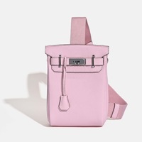 Sac de Poitrine en Cuir Véritable 2026 – Petit Sac à Bandoulière Tendance Unisexe Style Urbain Simple Toutes Saisons avec Fermeture à Loquet