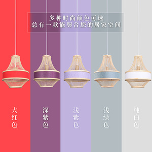 โคมไฟแขวนสไตล์นอร์ดิกทรงกลมหลอดไฟ E27 โคมไฟศิลปะไม้ไผ่สำหรับห้องนอนห้องรับประทานอาหาร - Product Image 4