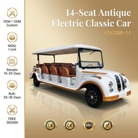 Autobús Turístico Clásico Eléctrico Antiguo de 14 Asientos Personalizado al por Mayor, Calidad Superior, 30 km/h, Libre de Mantenimiento, Colloidal