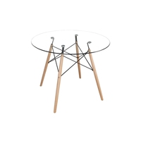 Chaises d'échantillon longues, meuble rond en verre et plexiglas, design moderne, idéal pour une salle à manger ou une chambre à coucher