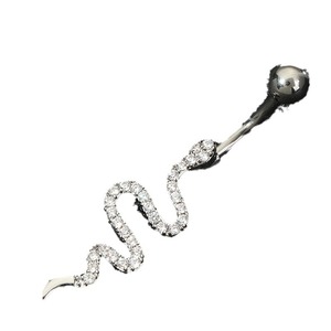 Anello da <span class=keywords><strong>ombelico</strong></span> pendente a forma di <span class=keywords><strong>serpente</strong></span> con cristalli e diamanti, in acciaio inossidabile chirurgico, alla moda e sexy - Product Image 5