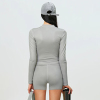 Personnalisé sans couture femmes entraînement Gym Fitness course à pied sport à manches longues Yoga veste à glissière athlétique Slim Fit hauts culture Yoga vestes