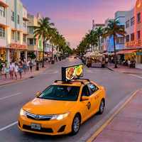 Afficheur LED numérique couleur HD P5 pour toit de taxi, avec SDK et CMS basé sur le cloud, pour publicité mobile sur toit de voiture dans les métros et aéroports