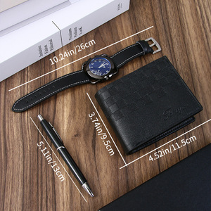 Cross-border Men's Gift <b>Set</b> Business <b>Watch</b> Ballpoint Pen Wallet Exquisite Gift Box Father's Day Present - Product Image 2