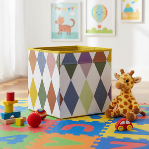 Boîtes de rangement pliables en <span class=keywords><strong>tissu</strong></span> polyester de 11 pouces avec poignées, idéales pour jouets et vêtements – Meilleures ventes usine - Product Image 4