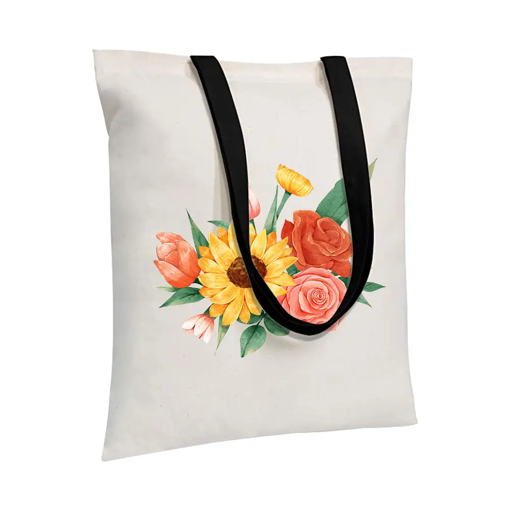 Sacola de compras KAISEN sacola de compras reciclável de lona de algodão novo design personalizável sacola de compras