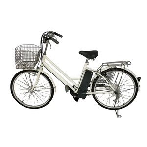 Vélo Électrique Urbain Économique pour <span class=keywords><strong>Femme</strong></span>, Batterie Lithium 36V 10Ah, Moteur Arrière 250W, Cadre en Alliage d'Aluminium 26 Pouces, <span class=keywords><strong>Panier</strong></span> Avant Électronique - Product Image 1