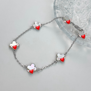 Hermosa y Elegante Pulsera <span class=keywords><strong>de</strong></span> Trébol <span class=keywords><strong>de</strong></span> Cuatro Hojas <span class=keywords><strong>de</strong></span> Lujo para Mujer, Chapado en Oro <span class=keywords><strong>de</strong></span> 18K, Cadena Fina, Joyería para Niñas, Regalo para Fiestas - Product Image 2