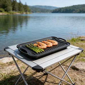 Piastra per Griglia Piatta <span class=keywords><strong>in</strong></span> <span class=keywords><strong>Ghisa</strong></span> a Doppio Uso, Piastra per Barbecue, Piastra Teppanyaki - Product Image 4