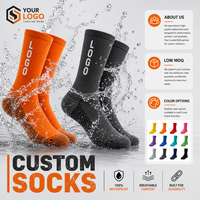 Chaussettes de sport d'extérieur respirantes et imperméables en nylon avec logo personnalisé, 3 couches, coussinées, coupe-vent, pour la randonnée