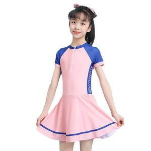 ชุดว่ายน้ำวันพีซสำหรับเด็กผู้หญิงสีชมพูสีฟ้าซิปแห้งเร็วป้องกันรังสียูวีชุดว่ายน้ำสำหรับเด็กขนาดขนาดกลางขนาดใหญ่ - Product Image 2