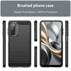 Pour étui <span class=keywords><strong>Samsung</strong></span> A17, texture fibre de carbone ligne brossée mince antichoc souple TPU housses de téléphone portable pour <span class=keywords><strong>Samsung</strong></span> <span class=keywords><strong>Galaxy</strong></span> A17 5G - Product Image 2