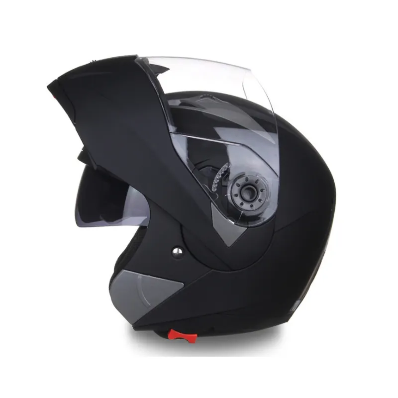 Slke Downhill Sport Flip-Up Helder Mat Zwart Full Face Full-Cover Helmen Dubbele Lens Straatmotorhelm