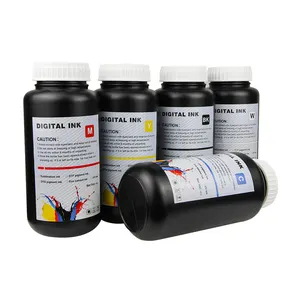 Alta qualidade melhor preço 1000ml uv pigmento tinta flexível uv tinta UV plana impressora tinta para impressão digital i3200 cymk