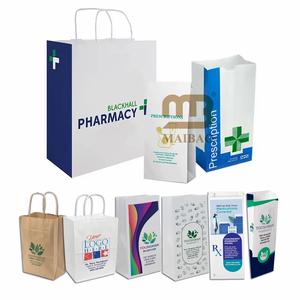 Logo personnalisé médical SOS vente au détail <span class=keywords><strong>pharmacie</strong></span> papier à emporter médicaments sacs de pilules Prescription blanc Kraft artisanat <span class=keywords><strong>pharmacie</strong></span> sac de livraison - Product Image 3