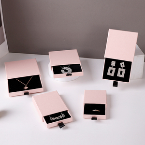Custom Logo 1.7cm Thin Sliding <b>Drawer</b> Jewelry Gift Box with Ribbon Pull and Foam Insert Purple White Paper Packaging - Product Image 5