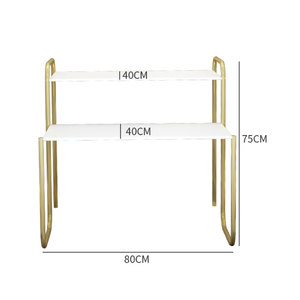 Thương Mại Vàng Hiện Đại Cửa Hàng Quần Áo Showroom Nội Thất Boutique Giày Túi Cao Và Thấp Hiển Thị Đứng Bảng - Product Image 5