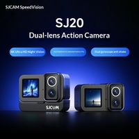 Caméra d'action Sj20 4K avec écran tactile, vision nocturne, stabilisation gyroscopique 6 axes, caméra pour casque de moto, pour activités de plein air