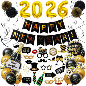 Decorazioni per Festa di Capodanno 2026, Striscione, Sfondo in Tessuto, Decorazione per Torta, Accessori per Feste di Natale e Laurea, Articoli per Feste di <span class=keywords><strong>Buon</strong></span> <span class=keywords><strong>Anno</strong></span> 2027 - Product Image 4